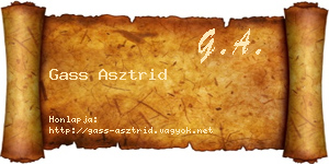 Gass Asztrid névjegykártya